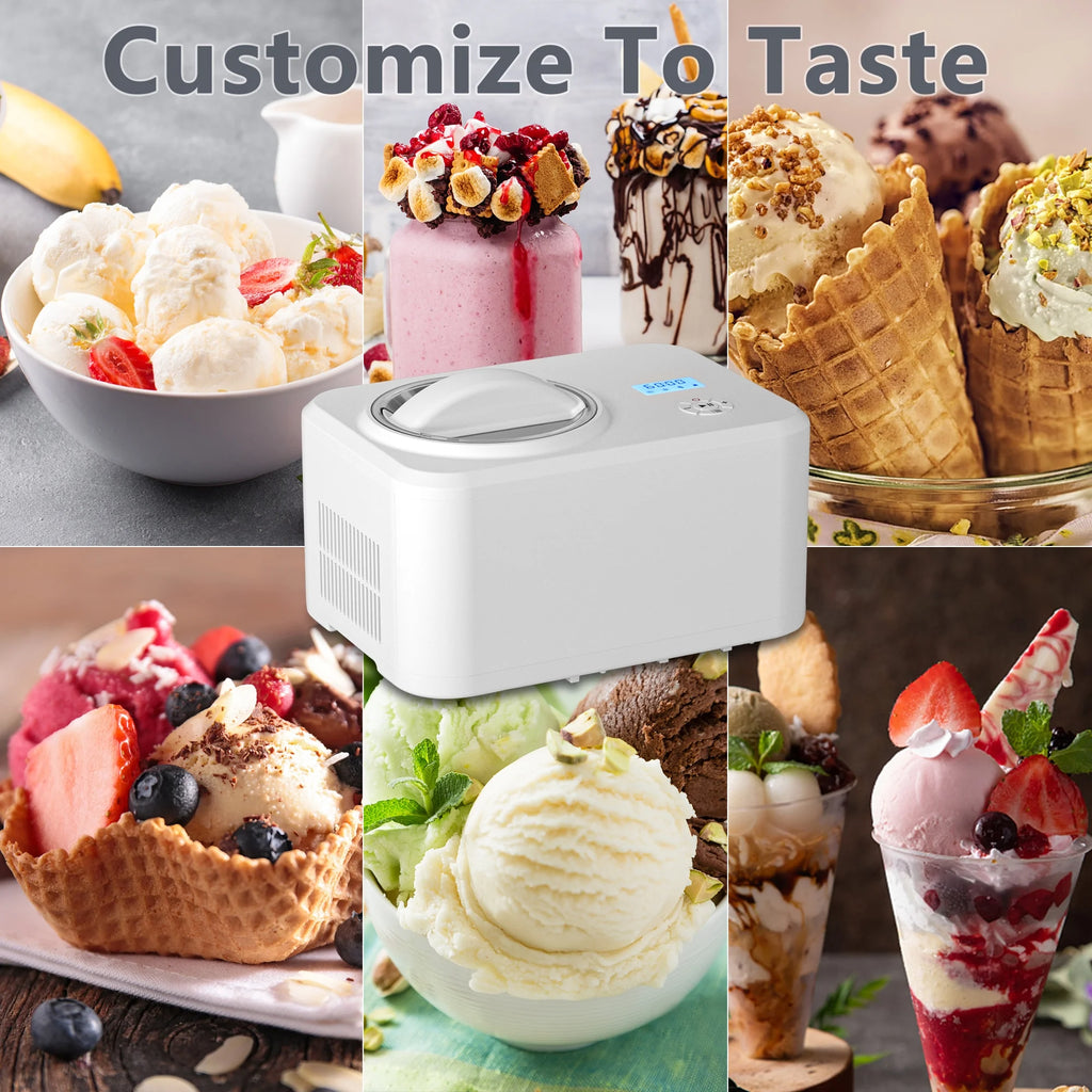 White Automatic Electronic Ice Cream Maker J582756