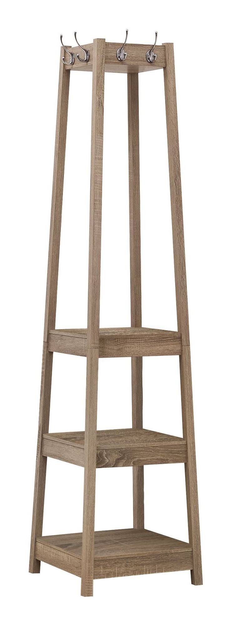 Corner Coat Rack with 3 Shelves Y46111