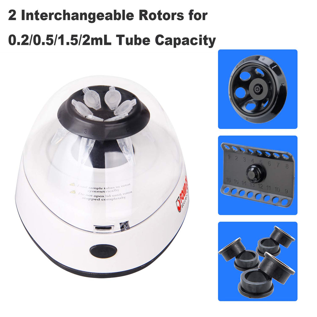 Mini Centrifuge 5400rpm with 2 Interchangeable Rotors O39861
