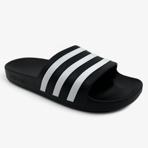 Adidas Adilette Aqua Black White Womens Athletic Slip-On (F35543)