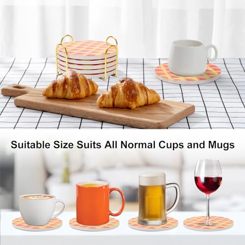 Pepperoni Pizza Ceramic Absorbent Coaster Set with Holder G121