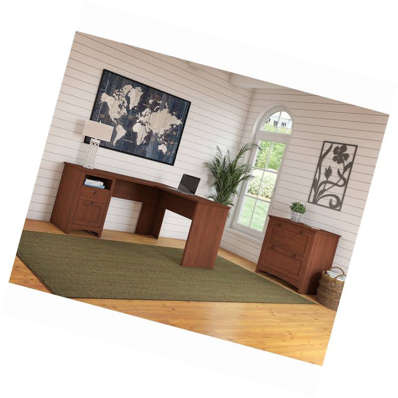 L Shaped Desk with Lateral File Cabinet I834