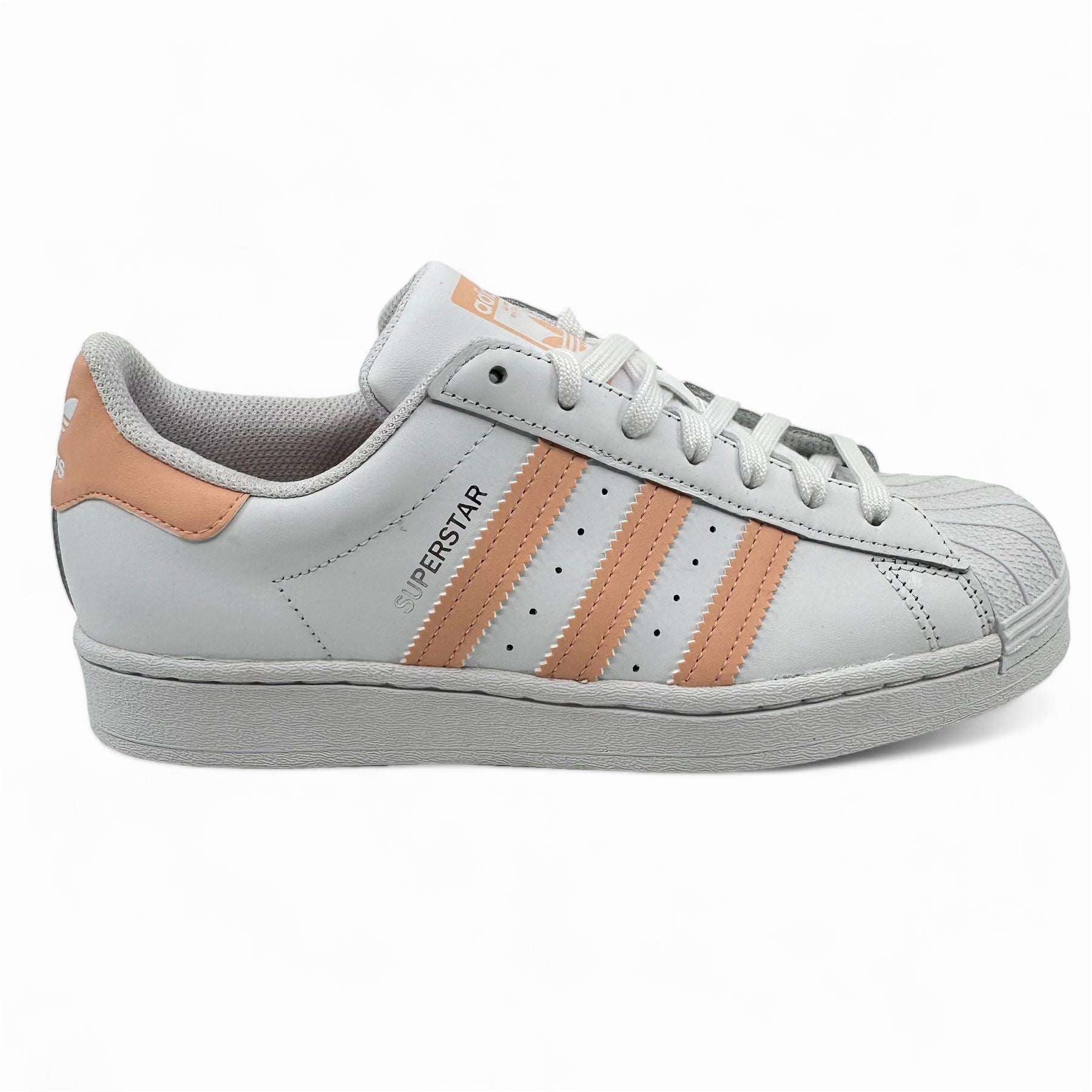 Adidas Superstar White Haze Coral Kids Size 7 Athletic Sneaker (GZ9097)