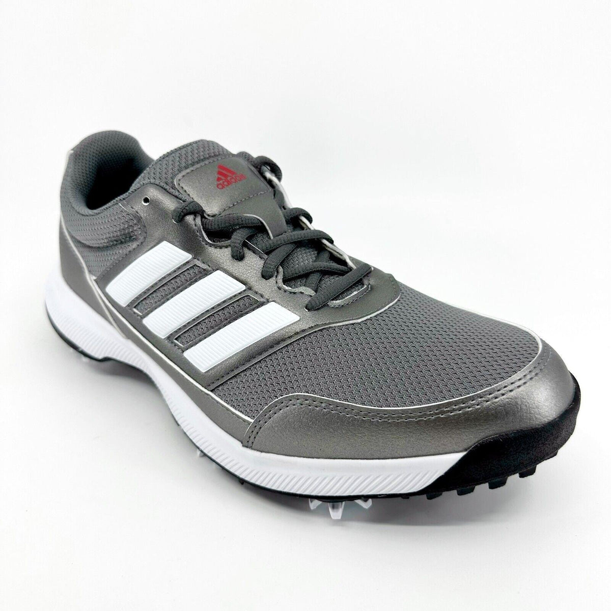Adidas Tech Response 2.0 Gray Silver Metallic Mens Spike Golf Shoes EE9123