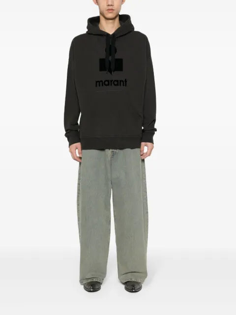 MARANT Miley flocked-logo hoodie