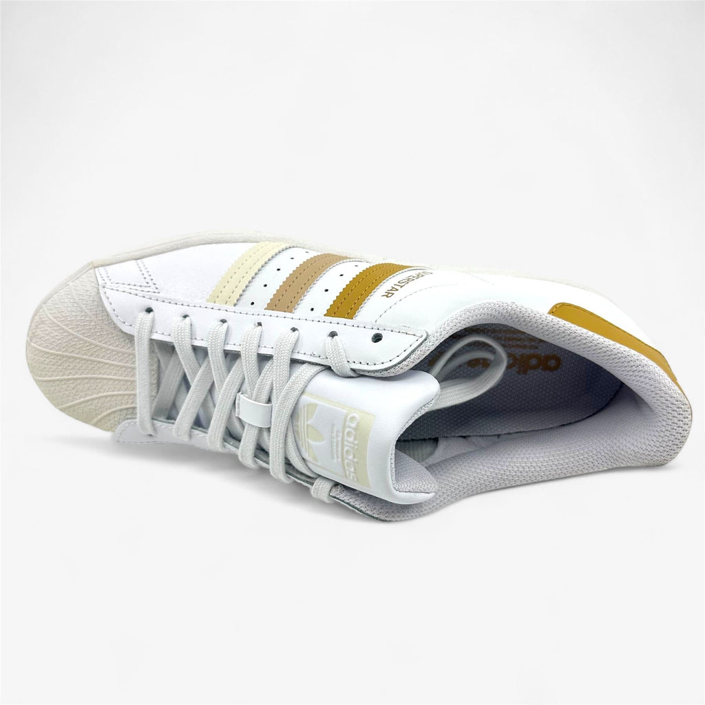 Adidas Superstar White Golden Beige Mens Athletic Sneaker (HP5500)