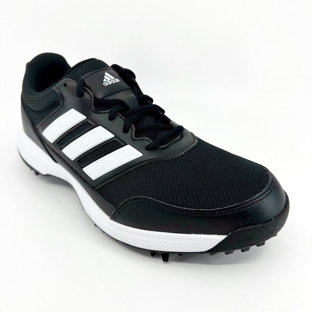 Adidas Tech Response 2.0 Black White Mens Rubber Spike Golf Shoes EE9122
