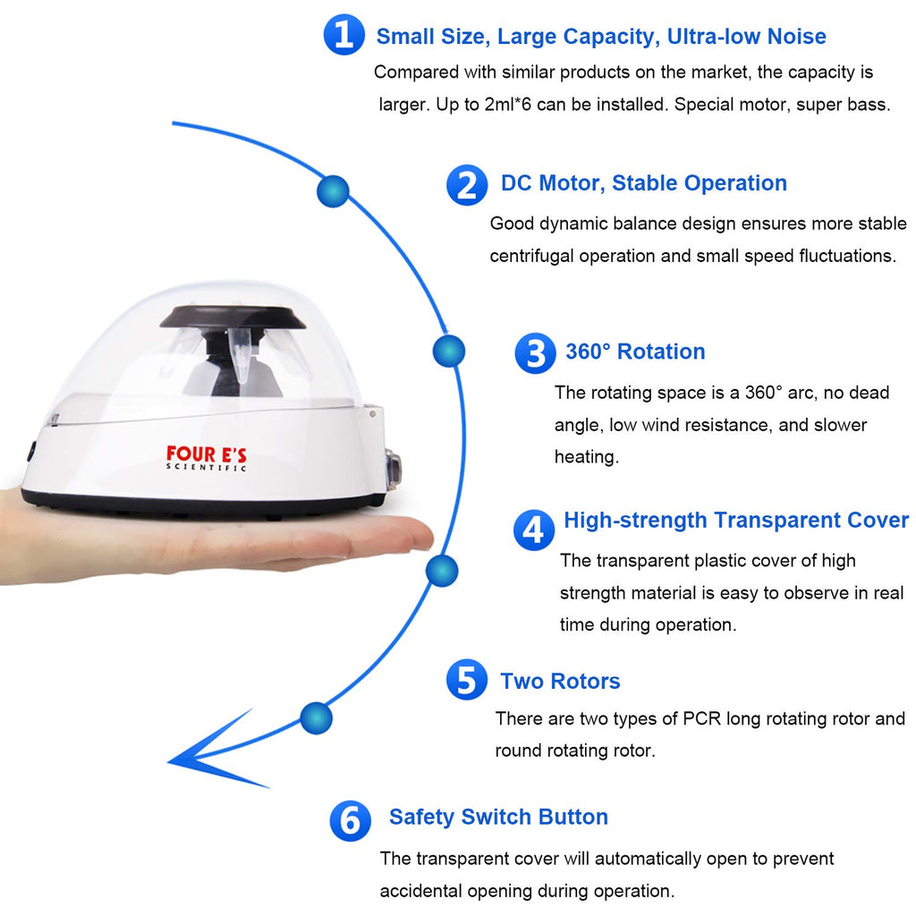 Mini Centrifuge 5400rpm with 2 Interchangeable Rotors O39861