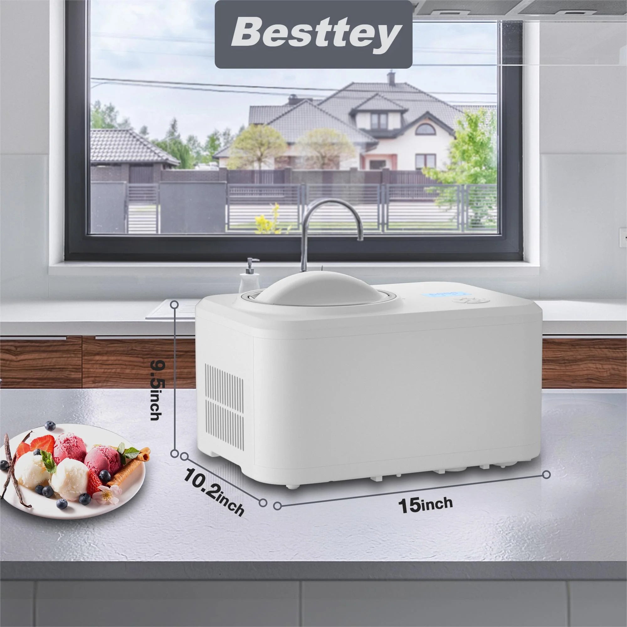 White Automatic Electronic Ice Cream Maker J582756
