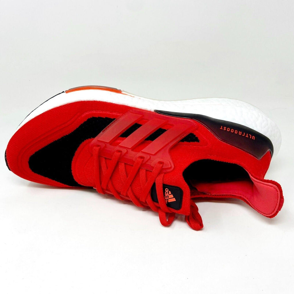 Adidas UltraBoost 21 Vivid Red Solar Black Mens Running Shoes FY0387