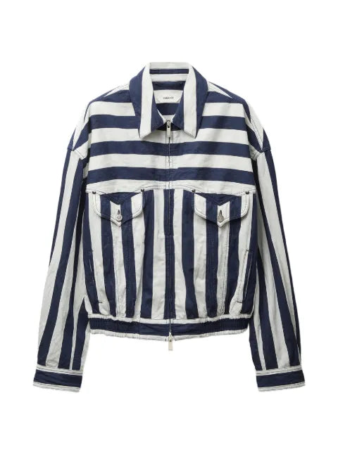 Versace striped cotton denim blouson