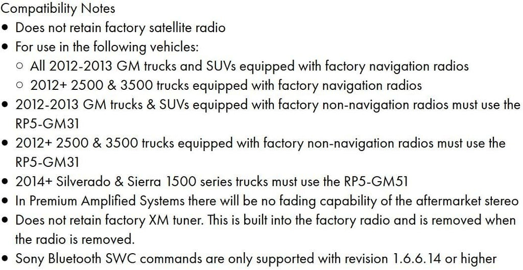 Radio Replacement Interface with Built-In OnStar Package A157