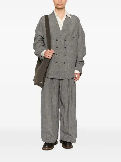 Ziggy Chen Prince of Wales double-breasted jacket