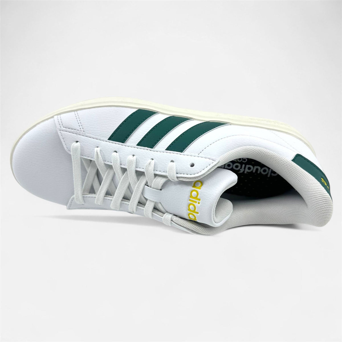 Adidas Grand Court 2.0 Cloud White Collegiate Green Mens Athletic Sneaker (ID1171)