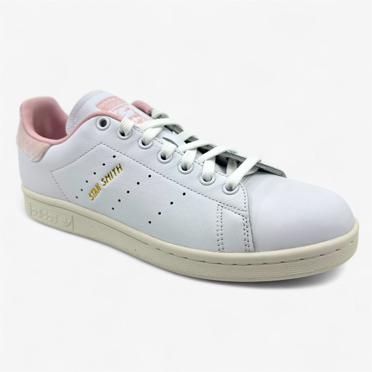Adidas Stan Smith Cloud White Gold Pink Womens Athletic Sneaker (IF7002)