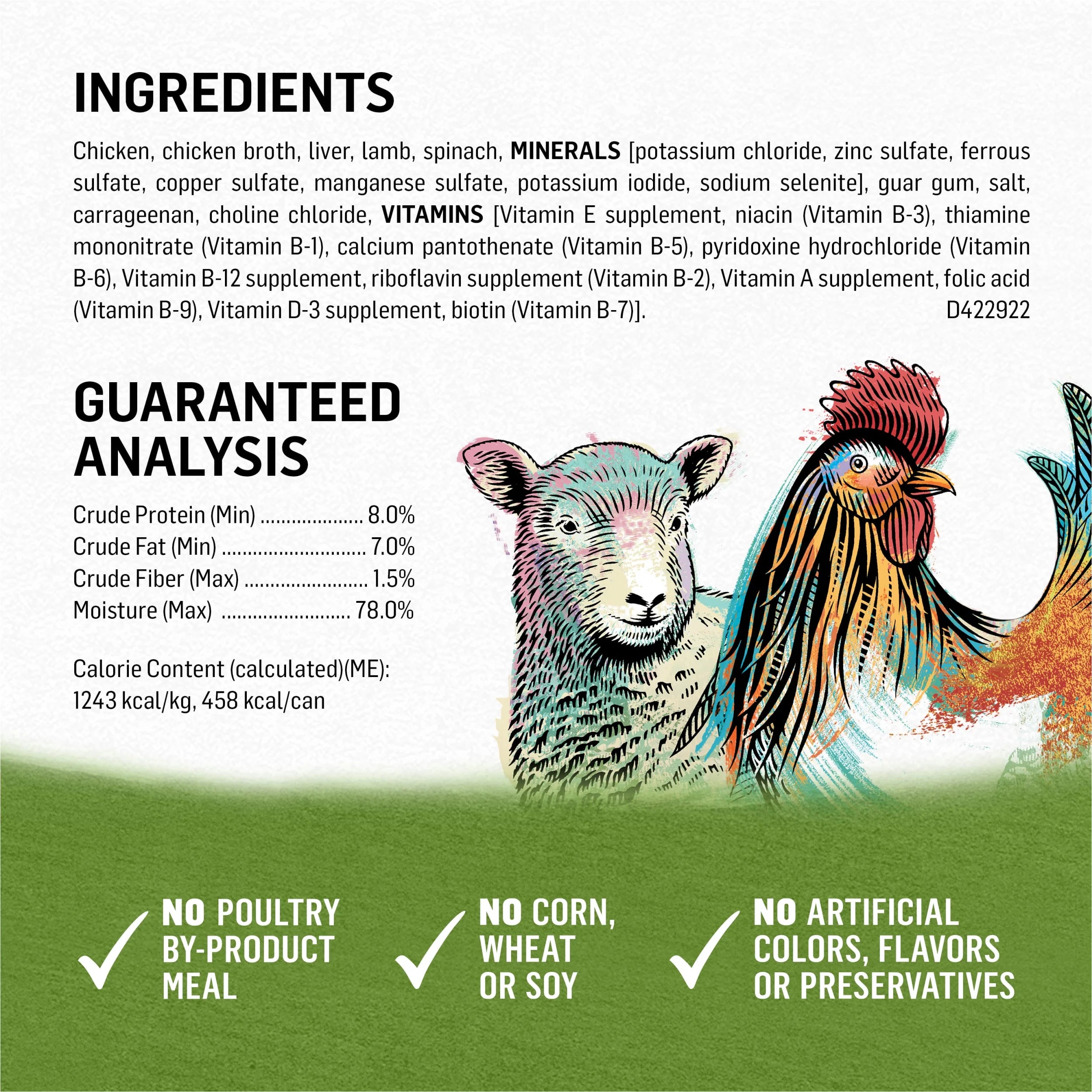 13 oz Cans (12 Pack) Wet Dog Food Chicken Lamb Spinach E56156