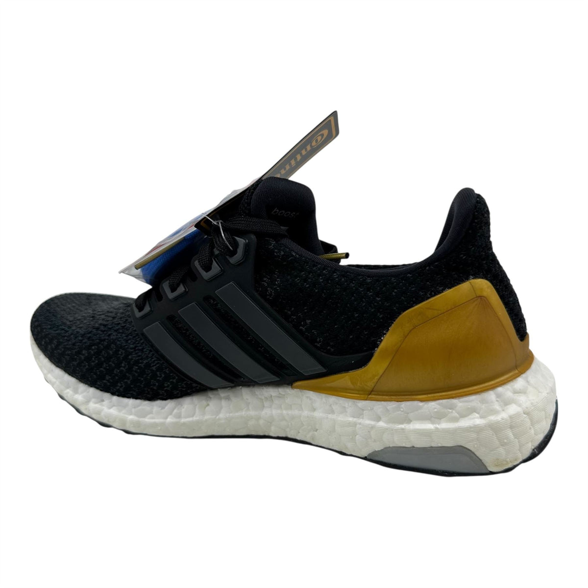 Adidas UltraBoost 2.0 Black Gold Mens Athletic UCLA Bruins Sneaker (BB0800)