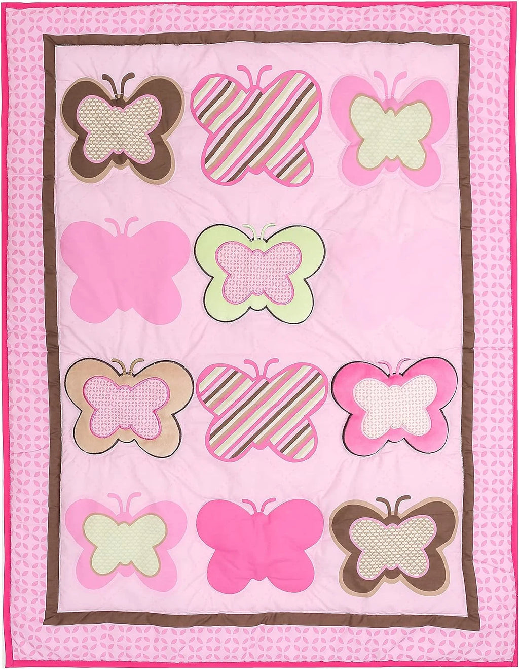 Pink 4 PC Microfiber Cotton Crib Bedding Set H402361