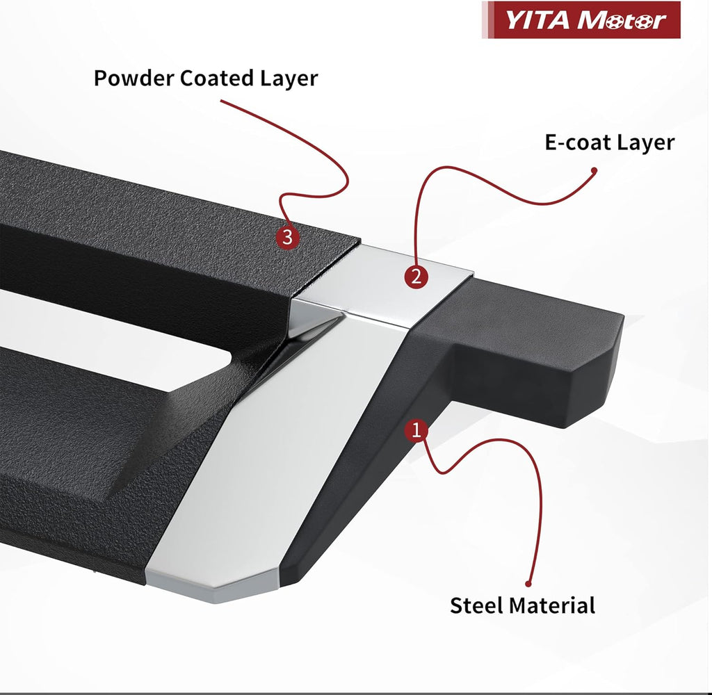 Black Powder Coated Nerf Bars Running Boards L25138