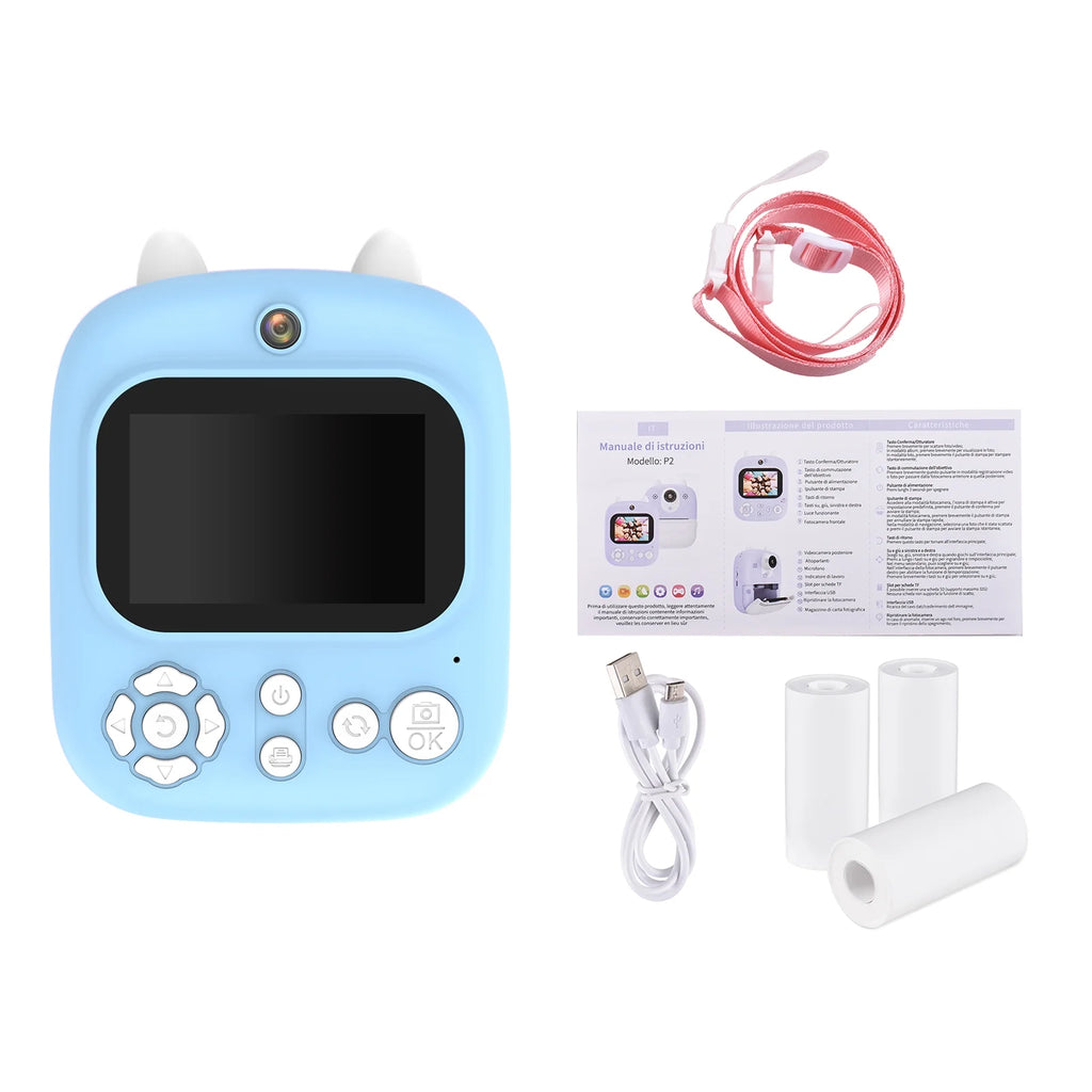 Instant Camera with Dual Lenses, 12MP, 32GB Memory, 3 Printing Paper Rolls R250