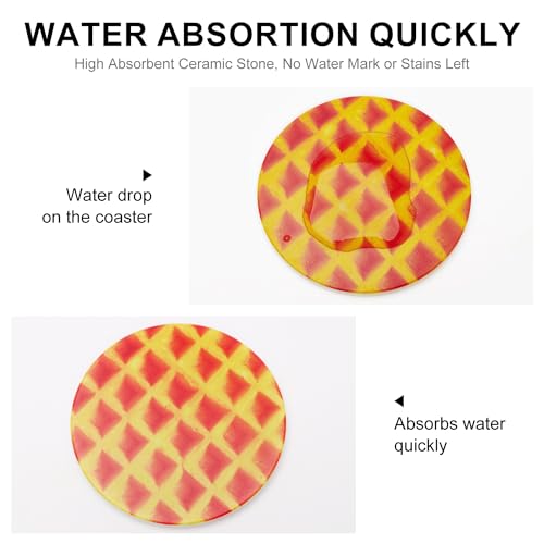 Pepperoni Pizza Ceramic Absorbent Coaster Set with Holder G121