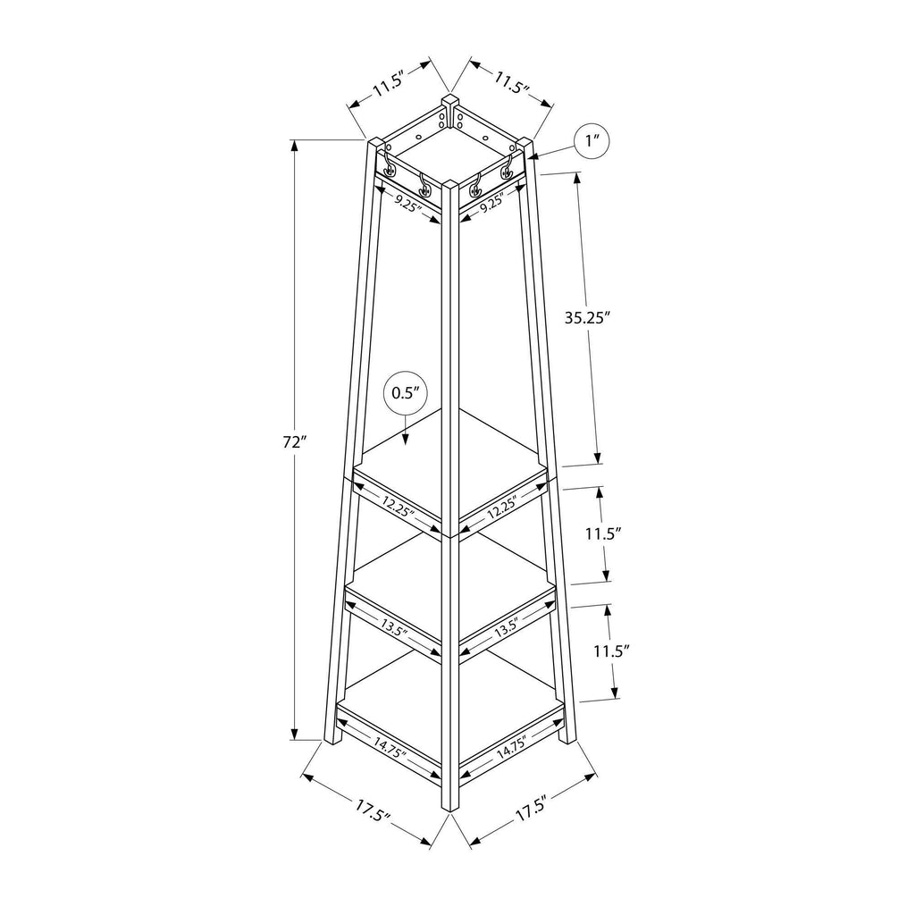 Corner Coat Rack with 3 Shelves Y46111