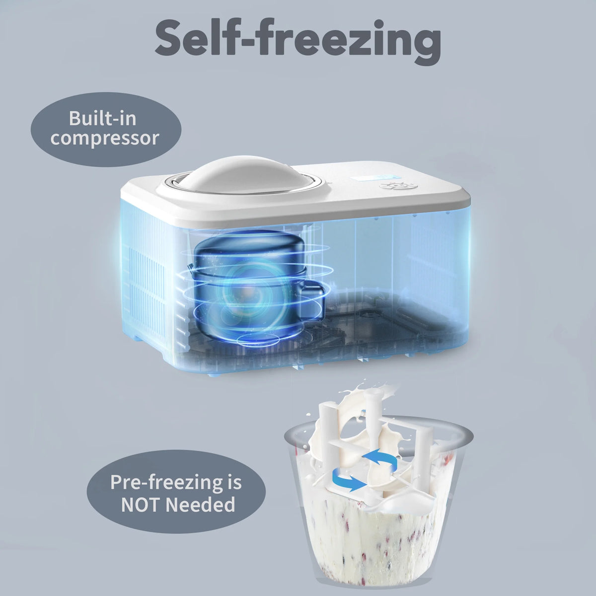 White Automatic Electronic Ice Cream Maker J582756