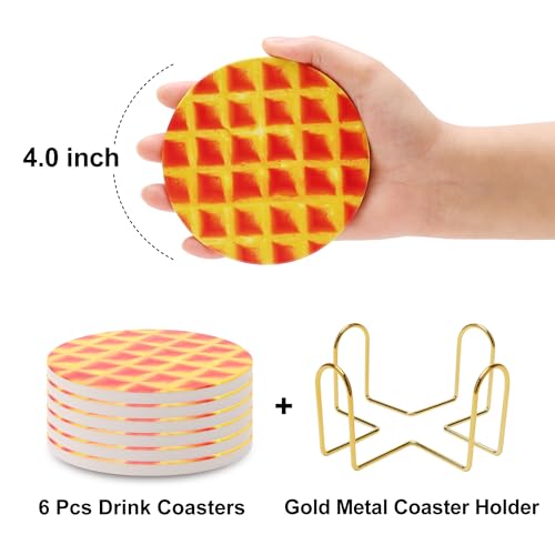 Pepperoni Pizza Ceramic Absorbent Coaster Set with Holder G121