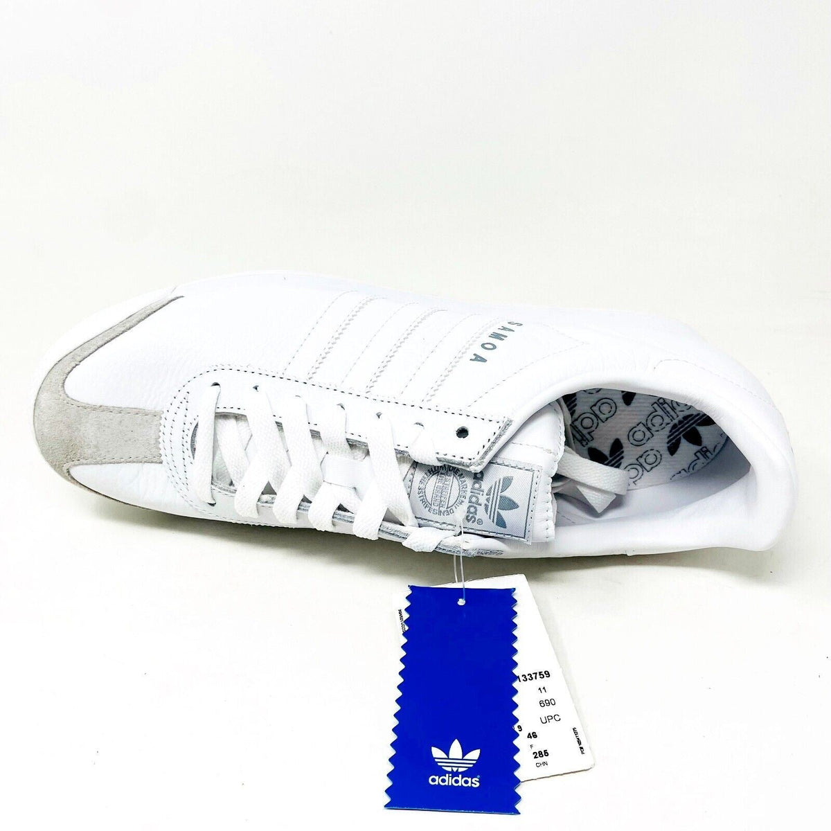 Adidas Originals Samoa Leather White Gray Mens Retro Leather Sneakers 133759