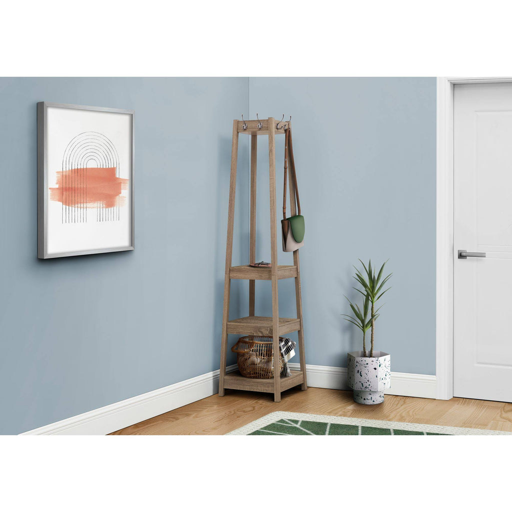 Corner Coat Rack with 3 Shelves Y46111