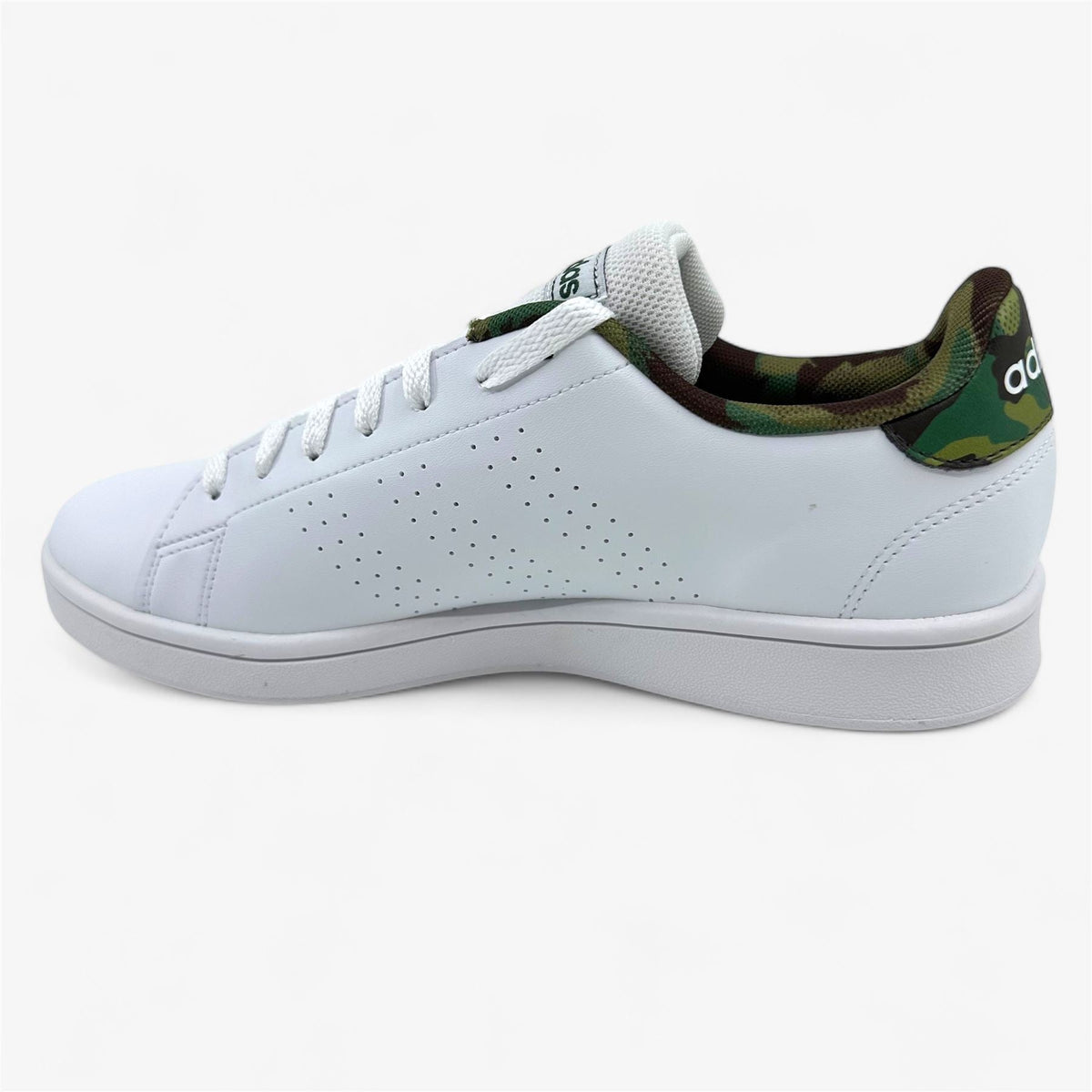 Adidas Advantage Base White Black Camo Mens Athletic Sneaker (GW9283)