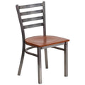 Red Cherry Wood Seat Metal Restaurant Chair R88820