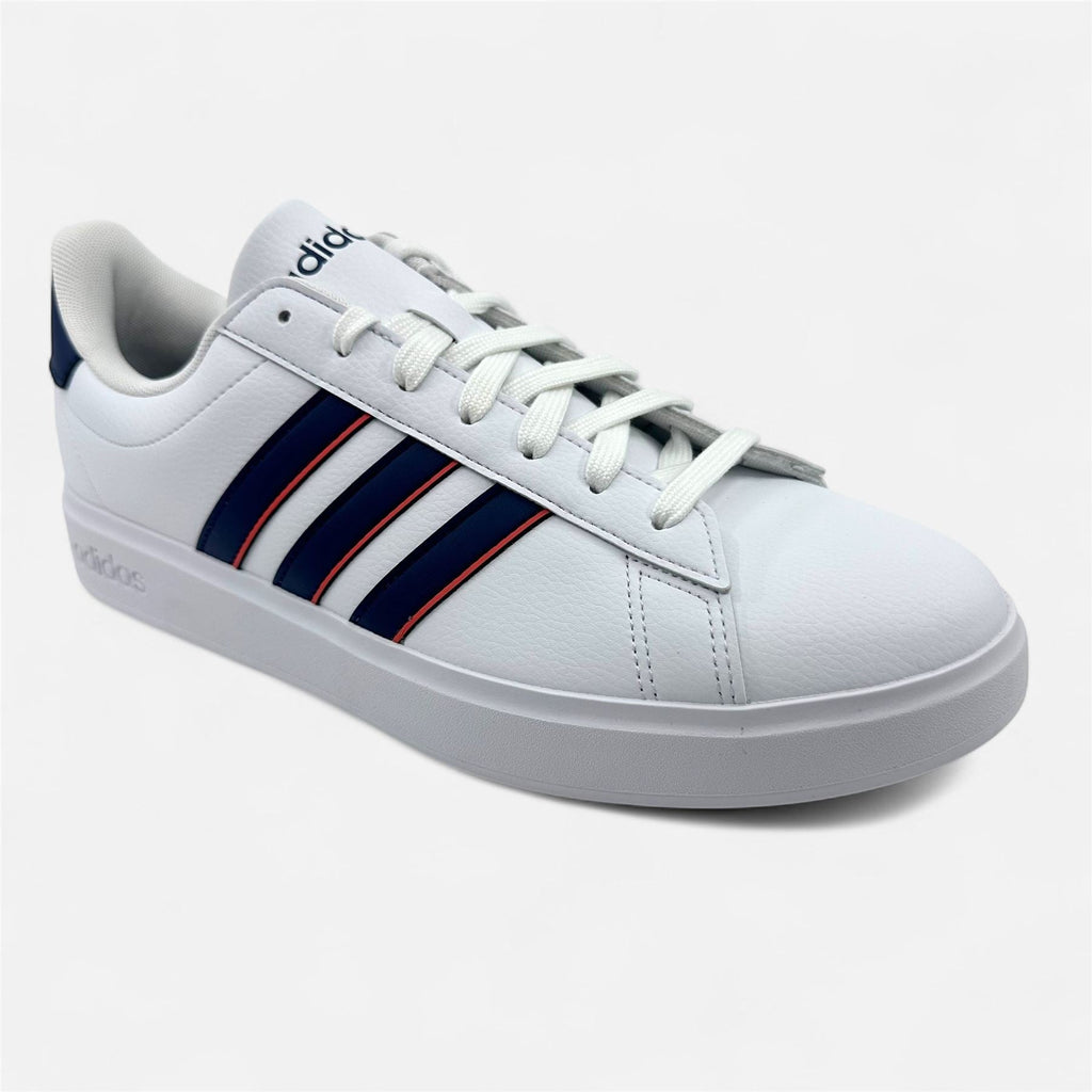 Adidas Grand Court 2.0 White Dark Blue Preloved Scarlet Mens Athletic Sneaker (ID2947)