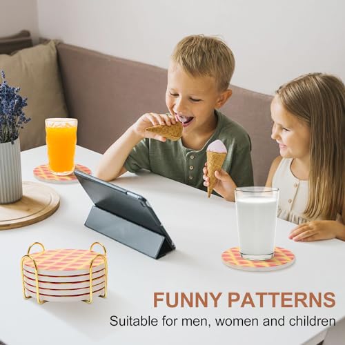 Pepperoni Pizza Ceramic Absorbent Coaster Set with Holder G121