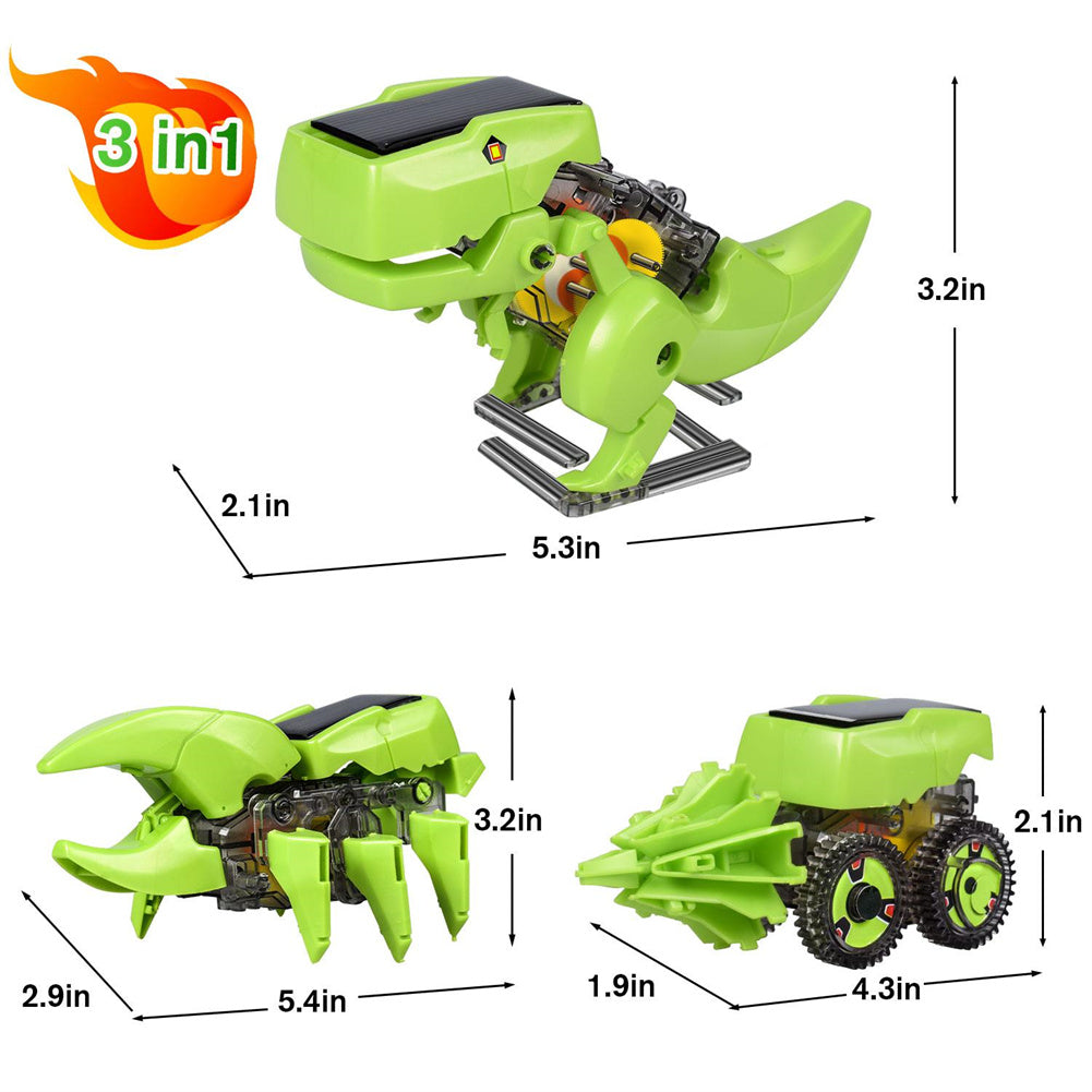 3-in-1 Solar Powered Dinosaur Robot Building Toys P673604