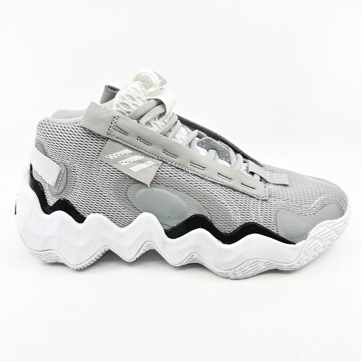 Adidas Exhibit B Mid Gray White Womens Size 8 Basketball Sneakers GY8983