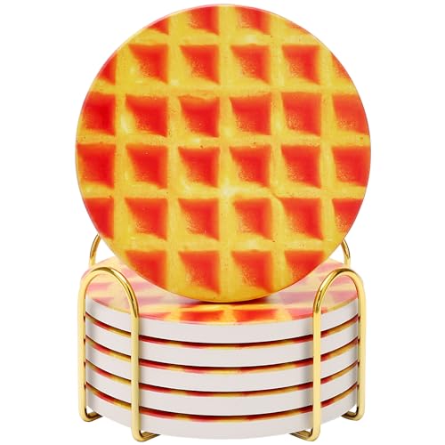 Pepperoni Pizza Ceramic Absorbent Coaster Set with Holder G121