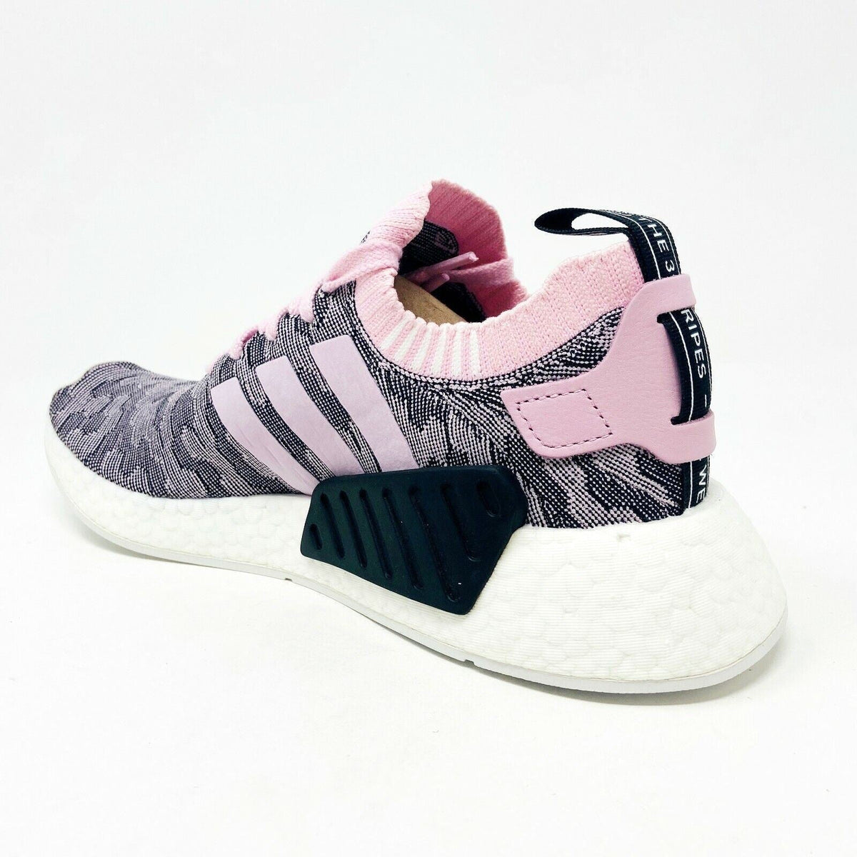 Adidas NMD R2 PK PrimeKnit Wonder Pink Black Womens Size 9.5 Sneakers BY9521