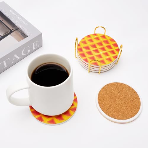 Pepperoni Pizza Ceramic Absorbent Coaster Set with Holder G121