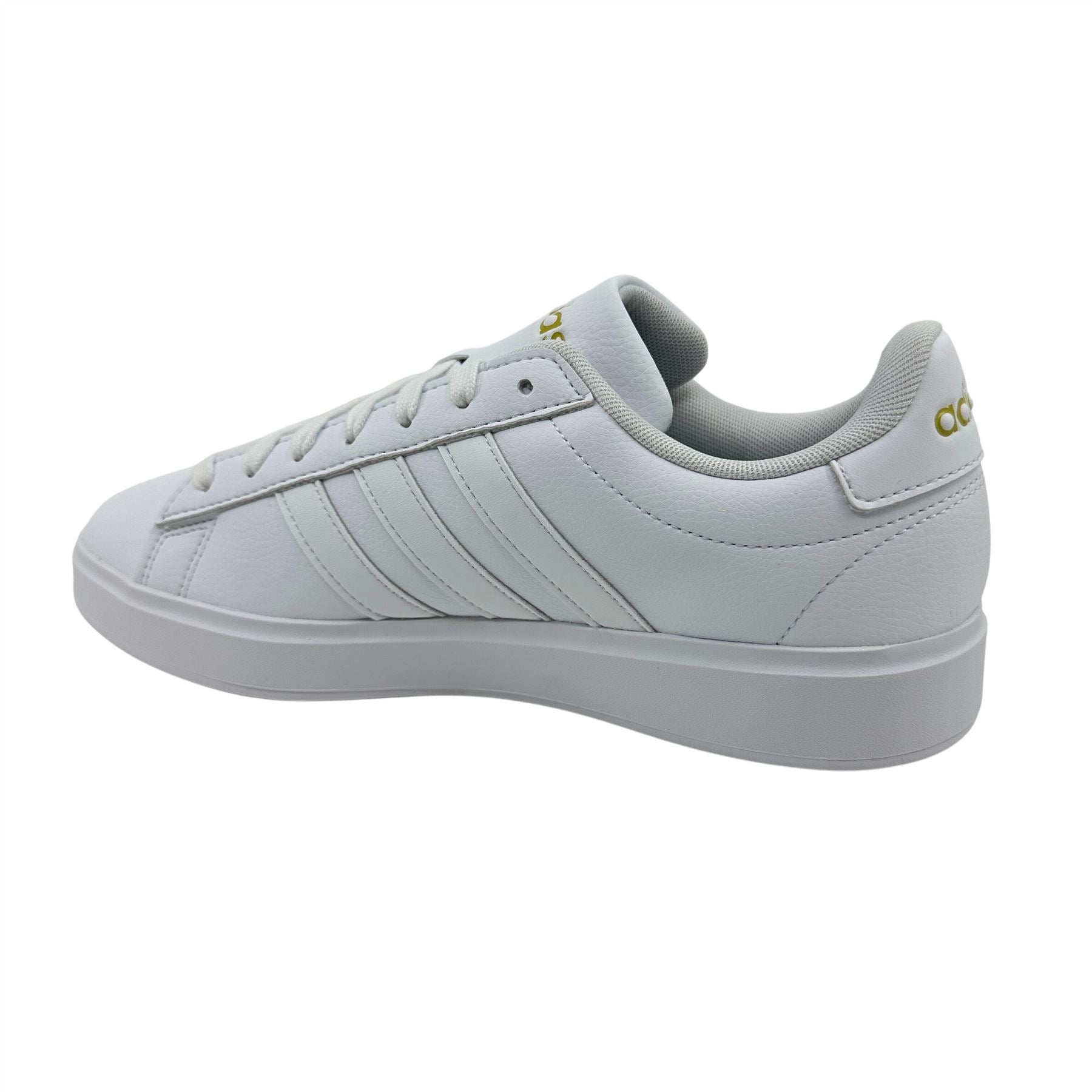 Adidas Grand Court 2.0 Cloud White Gold Metallic Womens Sneaker (GW9213)