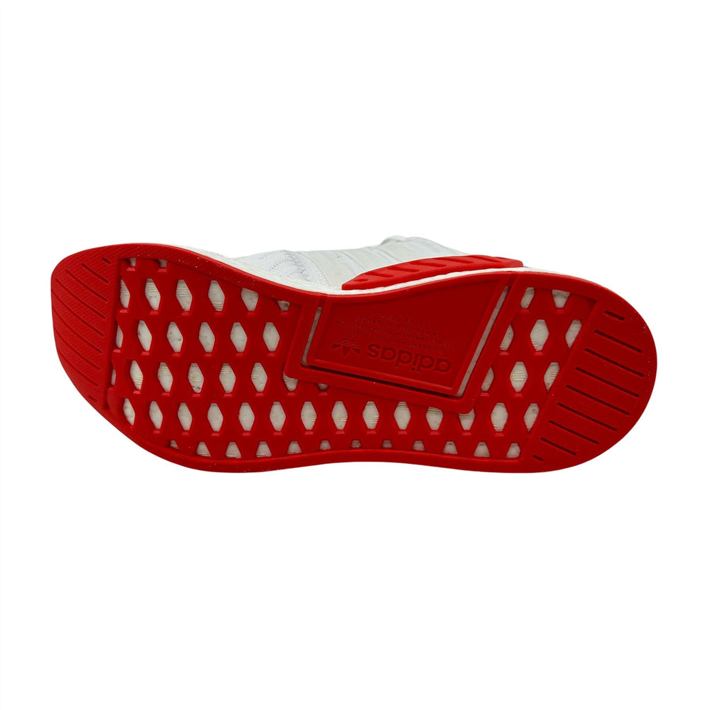 Adidas NMD R2 Primeknit White Core Red Mens Athletic Sneaker (BA7253)