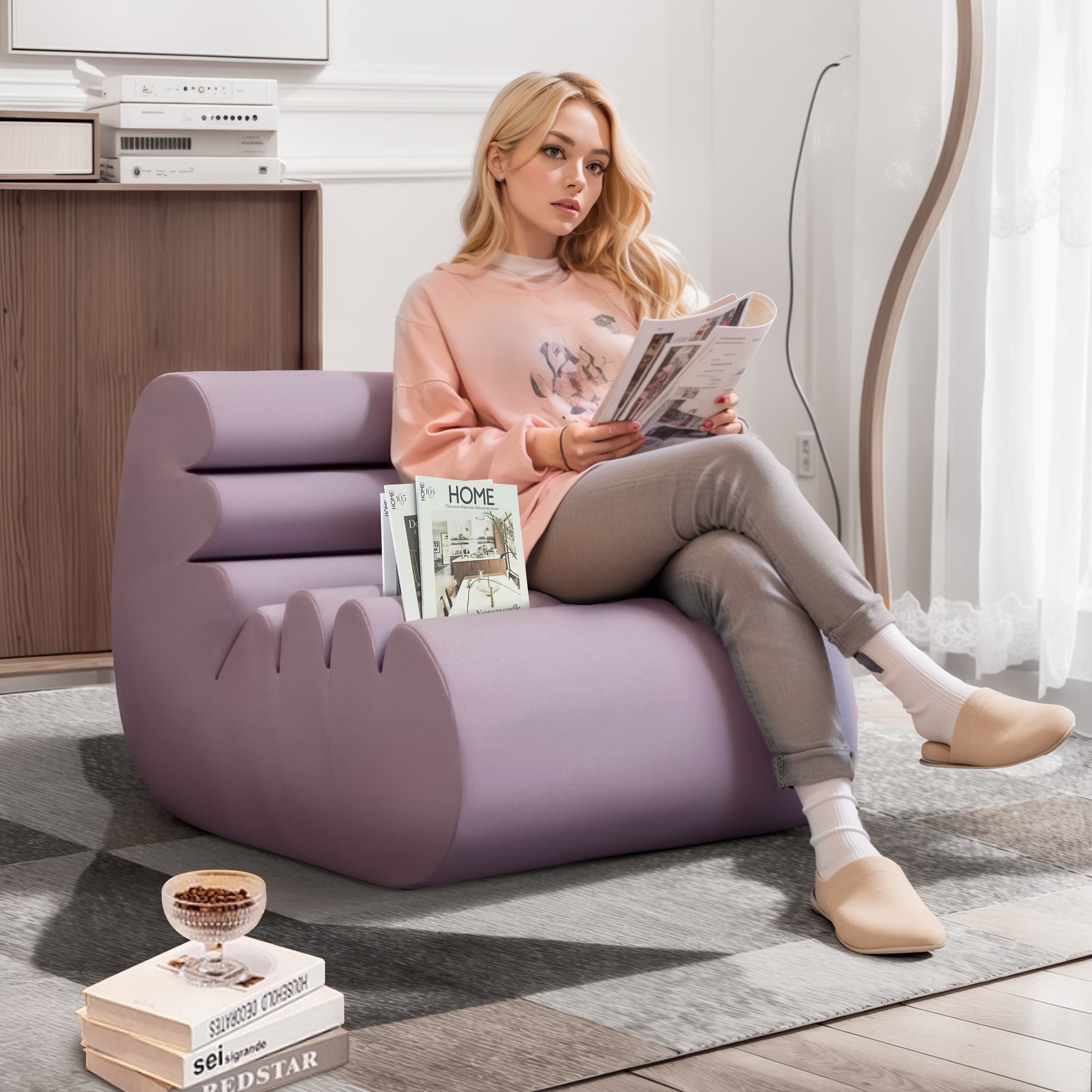Bean Bag Chair with High-Density Foam Filling Y53219