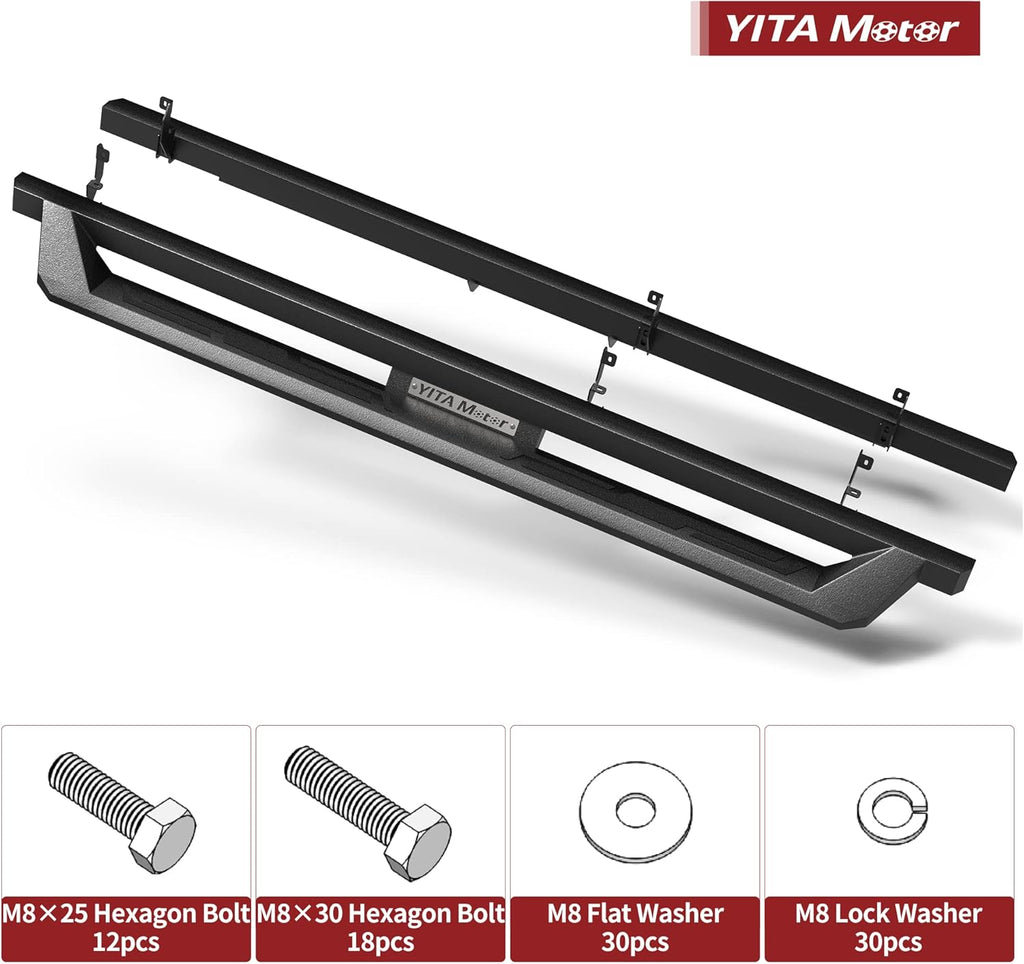 Black Powder Coated Nerf Bars Running Boards L25138