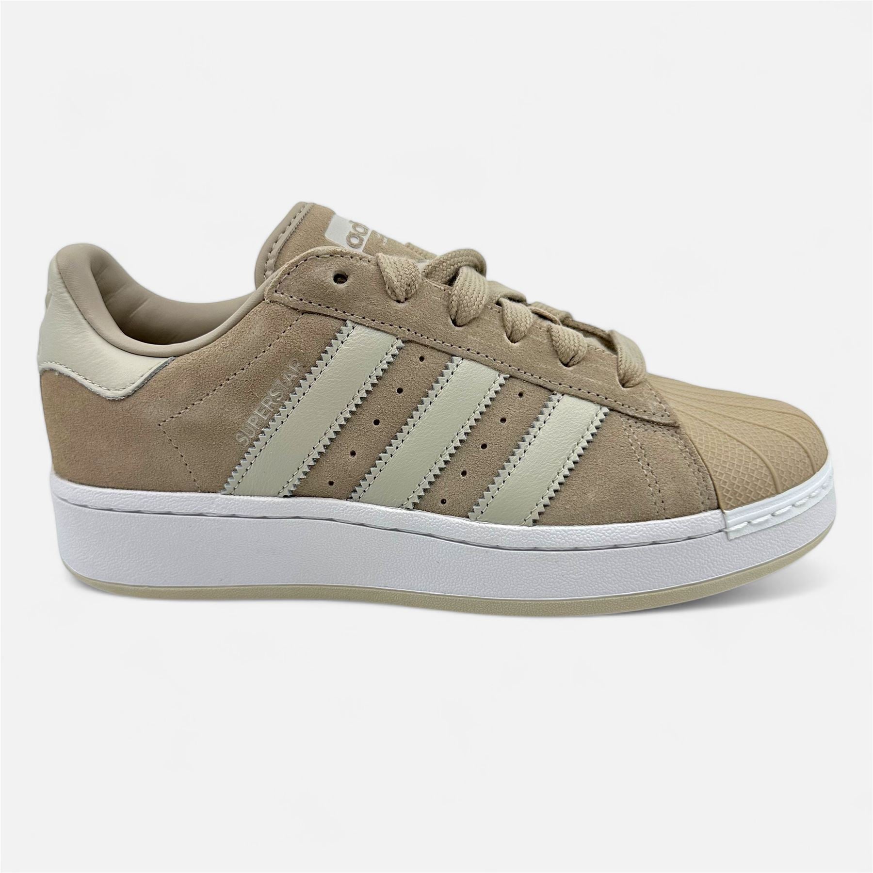 Adidas Superstar XLG Wonder Beige White Womens Athletic Sneaker (IE2989)