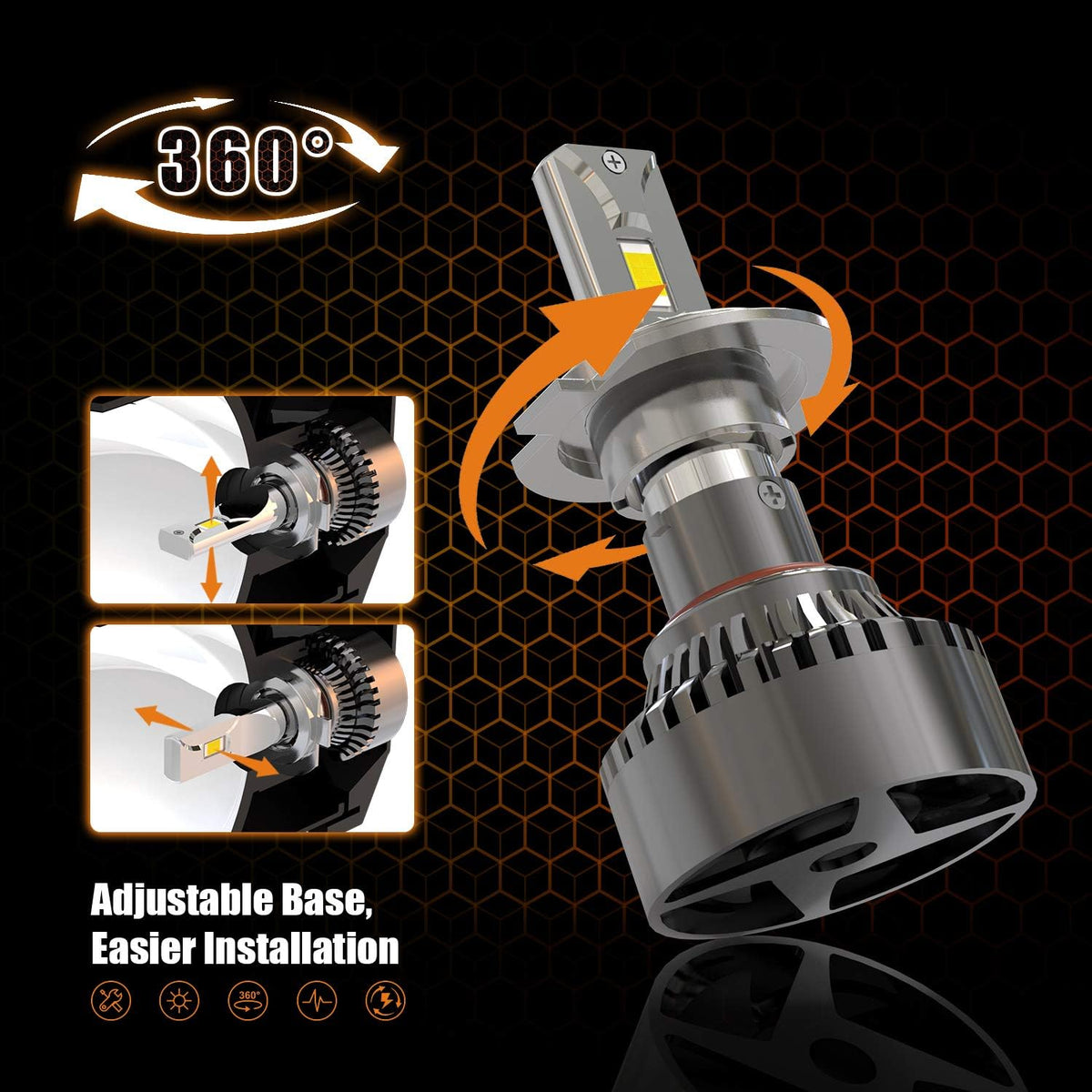H7 LED Headlight Bulbs 6000K Conversion Kit Pack of 2 J999