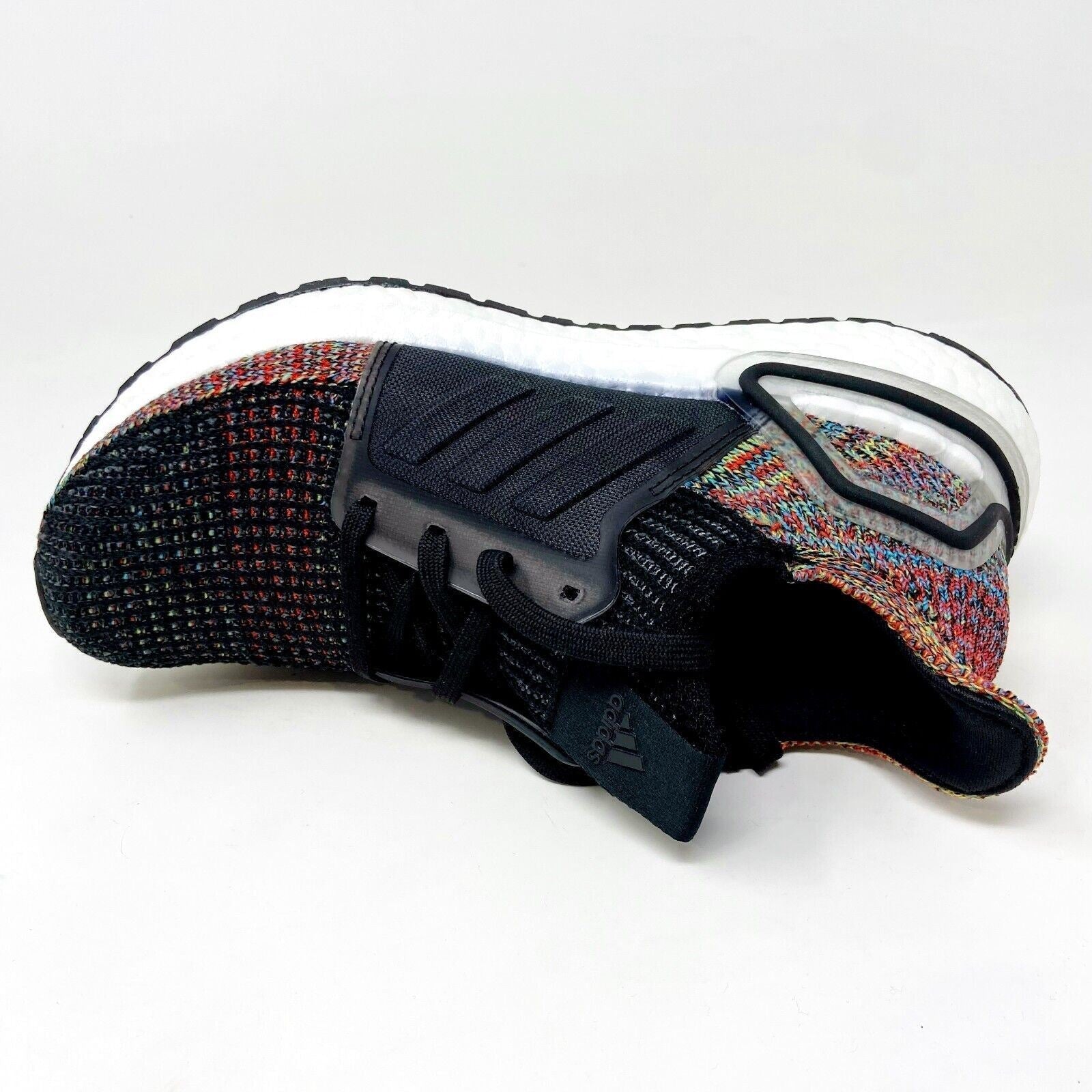 Adidas UltraBoost 19 Black Multi Color Rainbow Mens 4 Womens 5 Running B37706