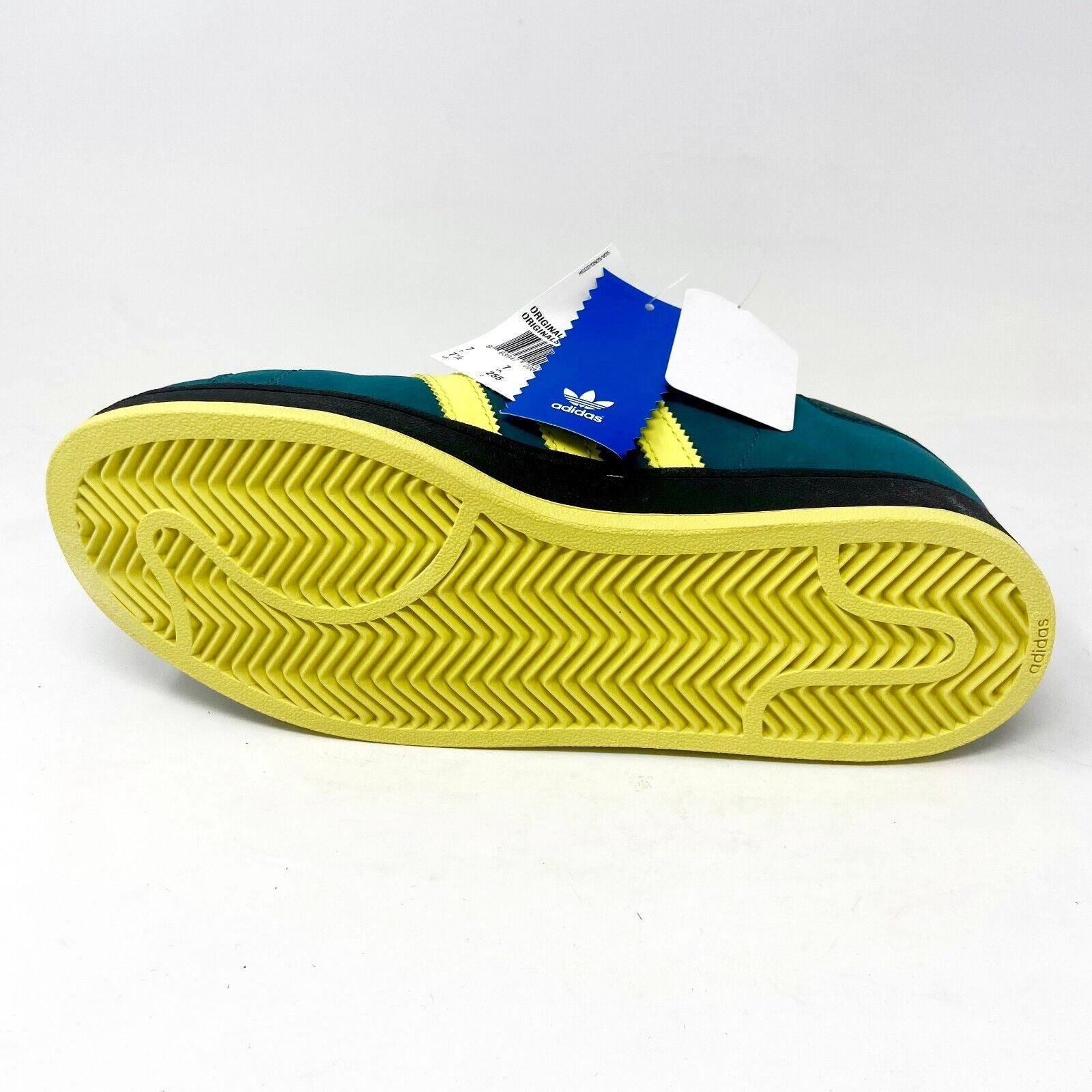 Adidas Originals Campus ST Green Yellow Mens Retro Leather Sneakers 078838