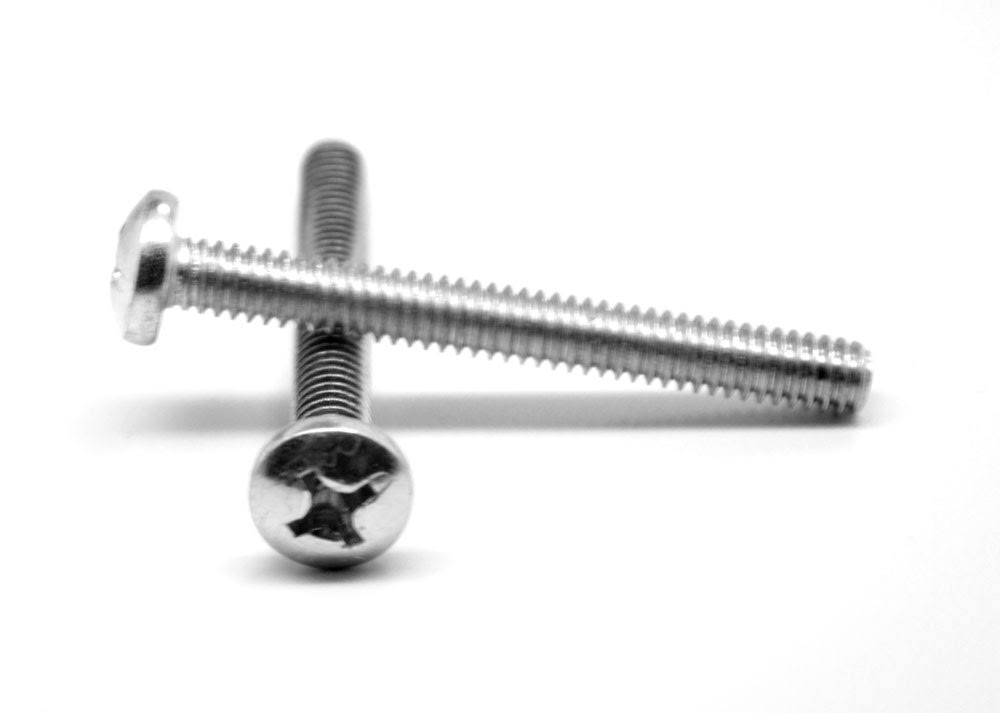 #8-32 x 3 1/4 Coarse Thread Machine Screw Phillips Pan Head Low Carbon Steel Zinc Plated Pk 800 V989