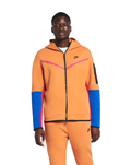 Men's Nike Sportswear Hot Curry/Pnk/Blu/Blck Tech Fleece Full-Zip Hoodie (CU4489 808)
