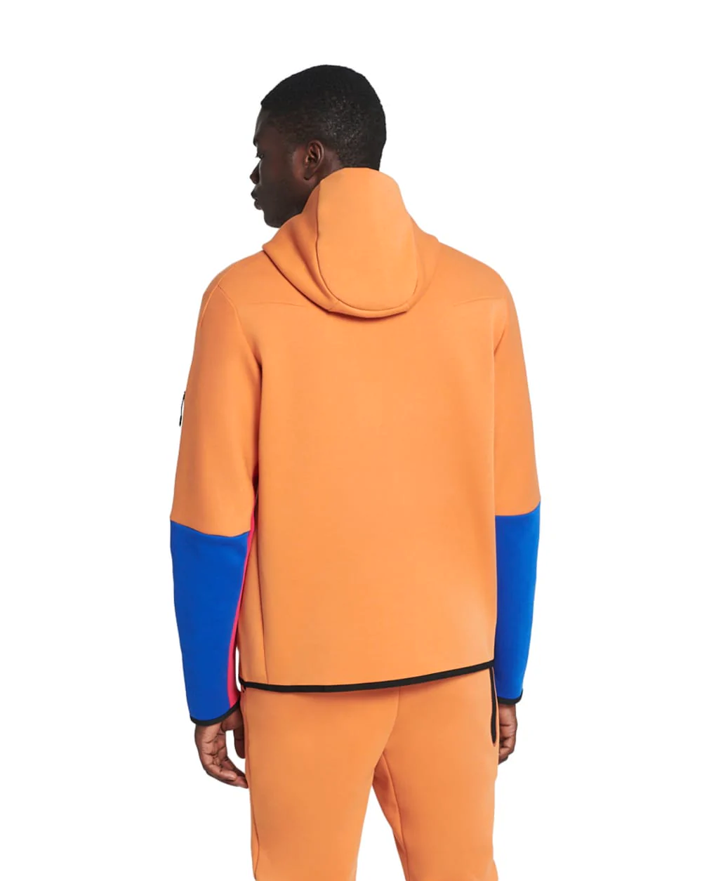 Men's Nike Sportswear Hot Curry/Pnk/Blu/Blck Tech Fleece Full-Zip Hoodie (CU4489 808)